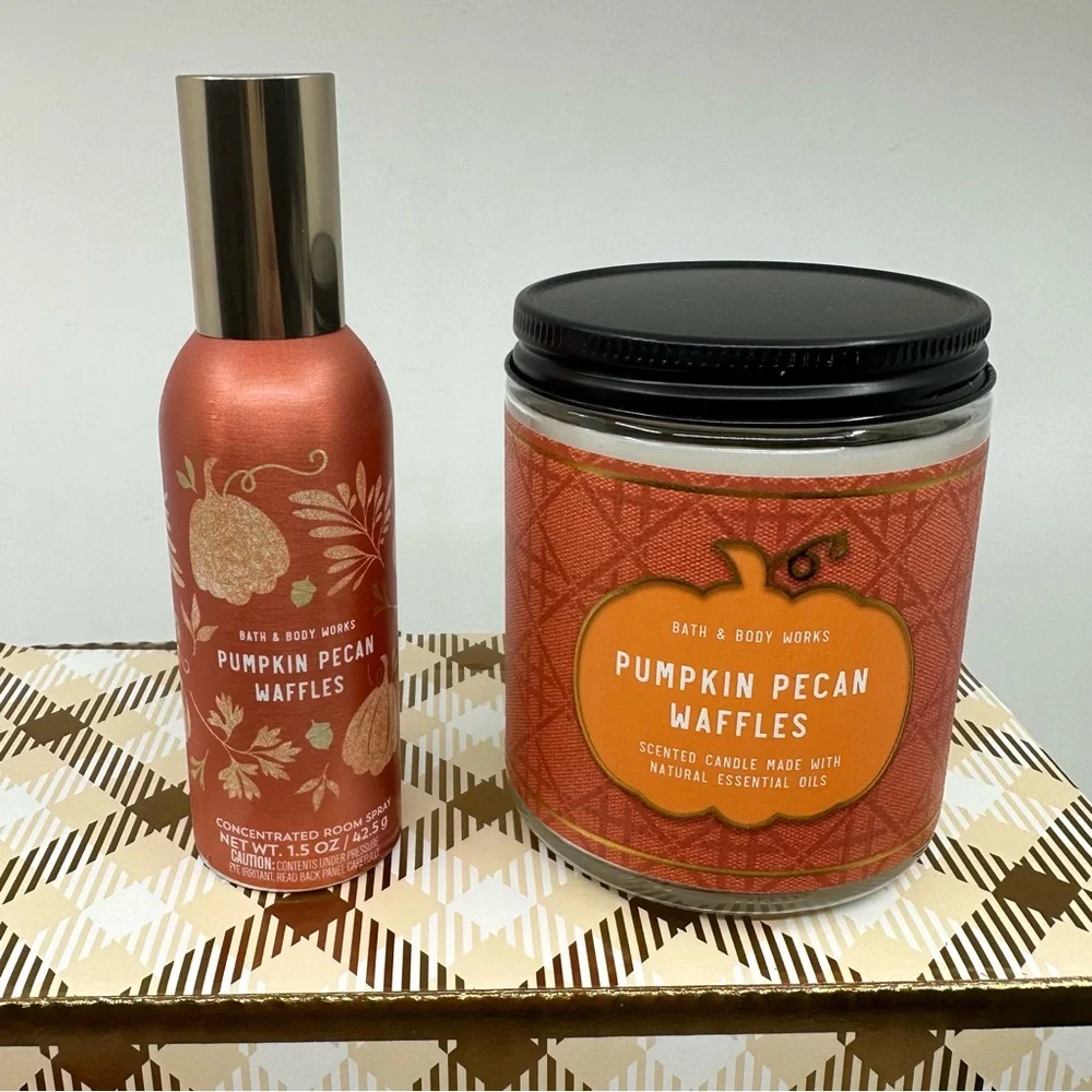 FALL FAVORITES Gift Set 6 Pc Bundle: LEAVES Candle, Soap PUMPKIN PECAN Spray NEW